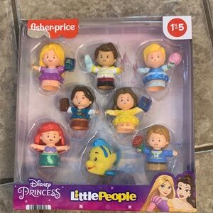 Fisher-Price Disney Princess Toys Little People Prince and Princess 8pc